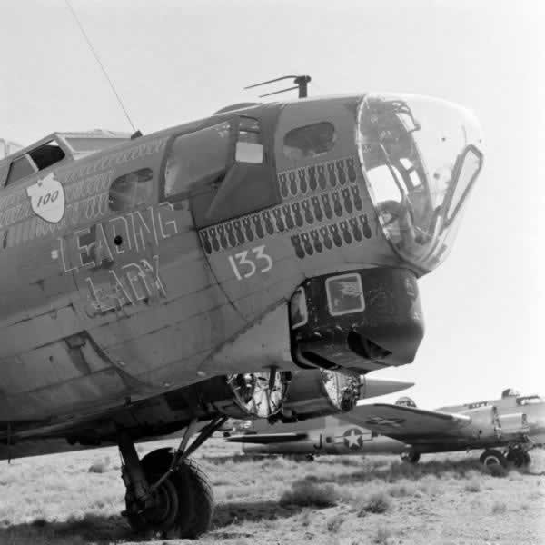 B-17 Flying Fortress "Leading Lady", minus engines, at Kingman Army Airfield